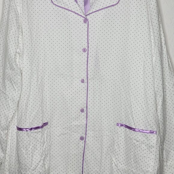 Keyocean Purple Polka Dot Long Pajama Set XXL NEW - Picture 2 of 9